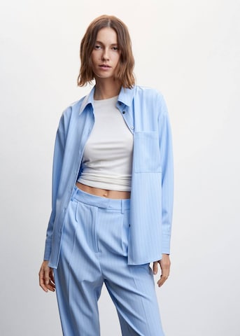 MANGO Regular Trousers with creases 'Nube' in Blue