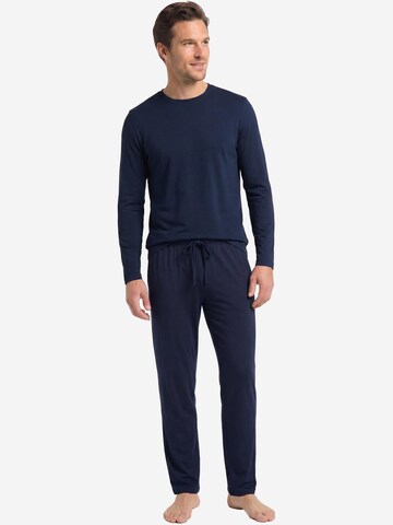 Hanro Pajamas long 'Night & Day' in Blue