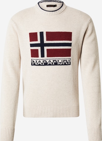 Pull-over 'D-SILVRETTA' NAPAPIJRI en beige : devant