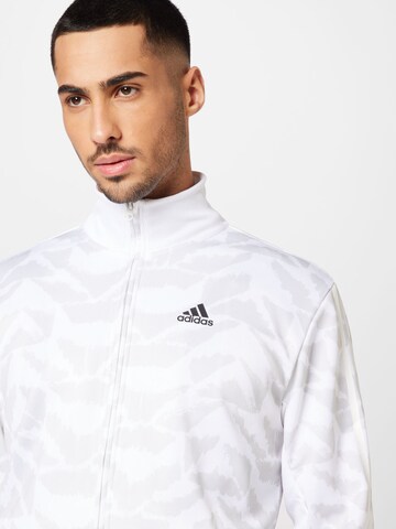ADIDAS SPORTSWEAR Athletic Zip-Up Hoodie 'Tiro Suit-Up' in White