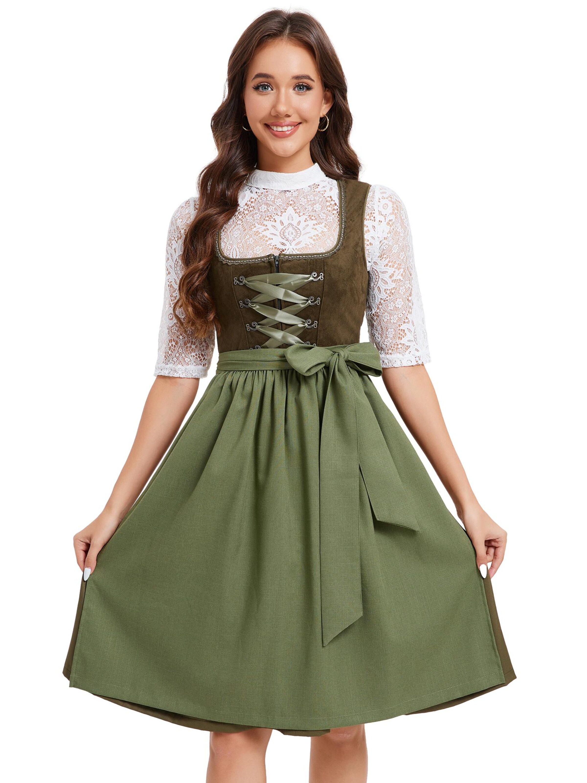 Yesfashion Dirndl‌‌‌‌‌‌ in Grün: Vorderseite