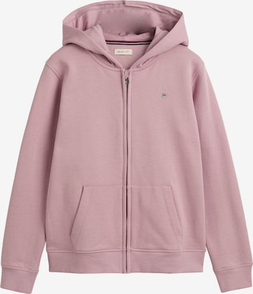 GANT Zip-Up Hoodie in Purple: front