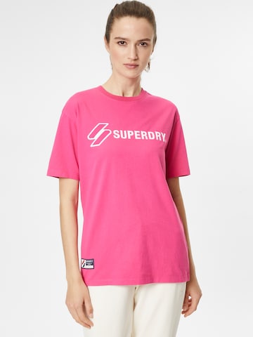 Superdry Футболка в Ярко-розовый: спереди