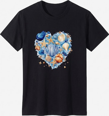 T-shirt 'Women's Short Sleeve Shirt Summer Tops' LapaPlus en noir : devant
