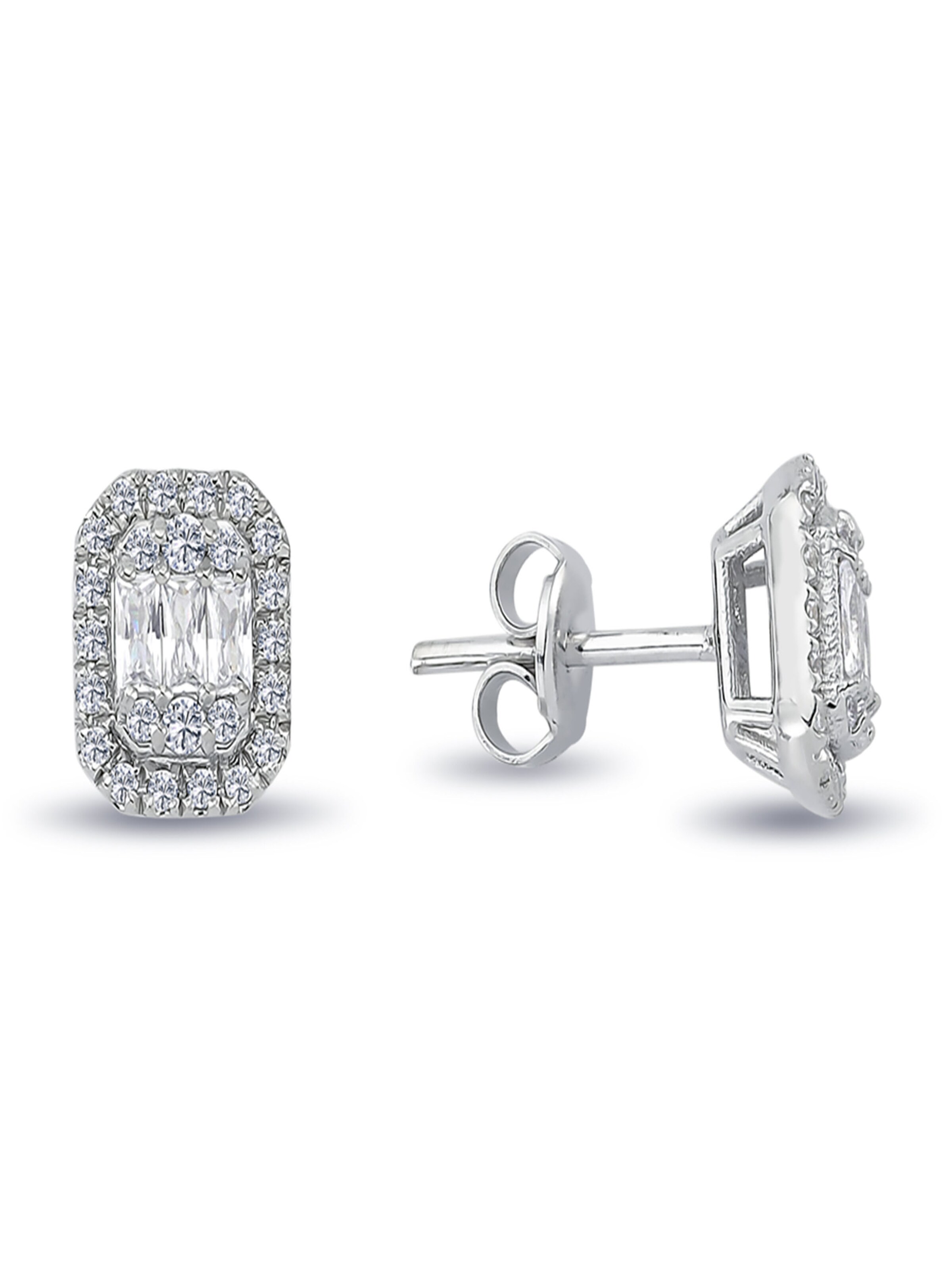 EinStein Diamant Earrings in Silver: front