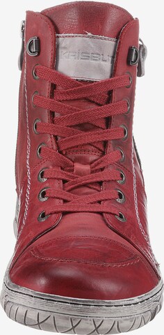 KRISBUT Lace-Up Ankle Boots in Red
