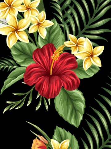 Hawaiihemdshop.de Regularny krój Koszula 'Hawaiihemd "Colourful Flowers"' w kolorze czarny