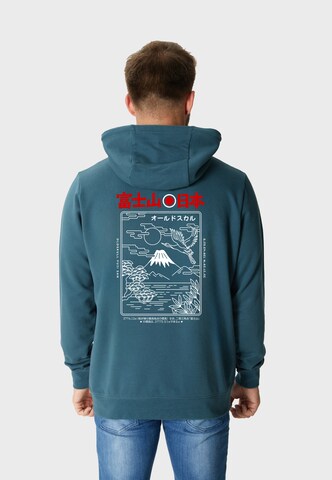Oldskull Kapuzensweatshirt in Grün: Vorderseite