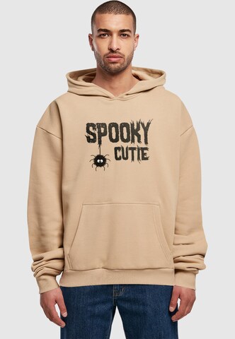 Merchcode Sweatshirt 'Halloween - Spooky Cutie' in Beige: Vorderseite