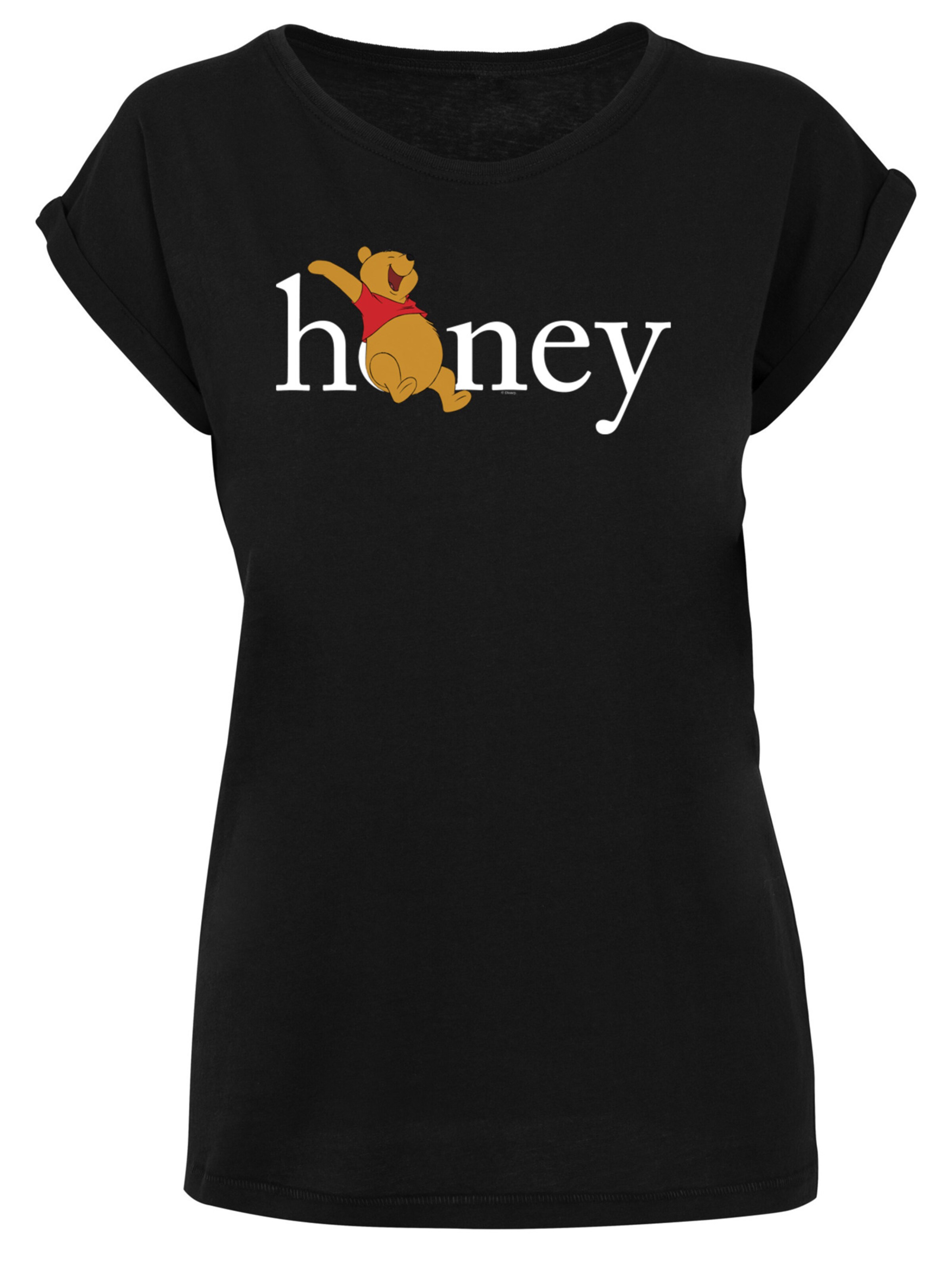 F4NT4STIC Shirt 'Disney Winnie Puuh Der Bär Honig' in Zwart: voorkant