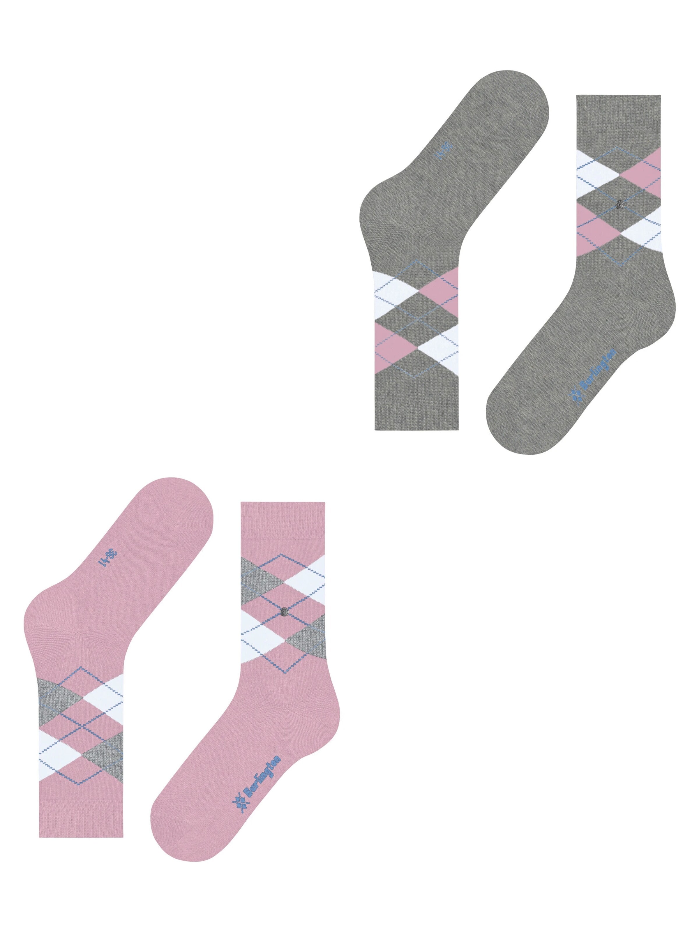 BURLINGTON Socks 'Everyday Argyle' in Pink
