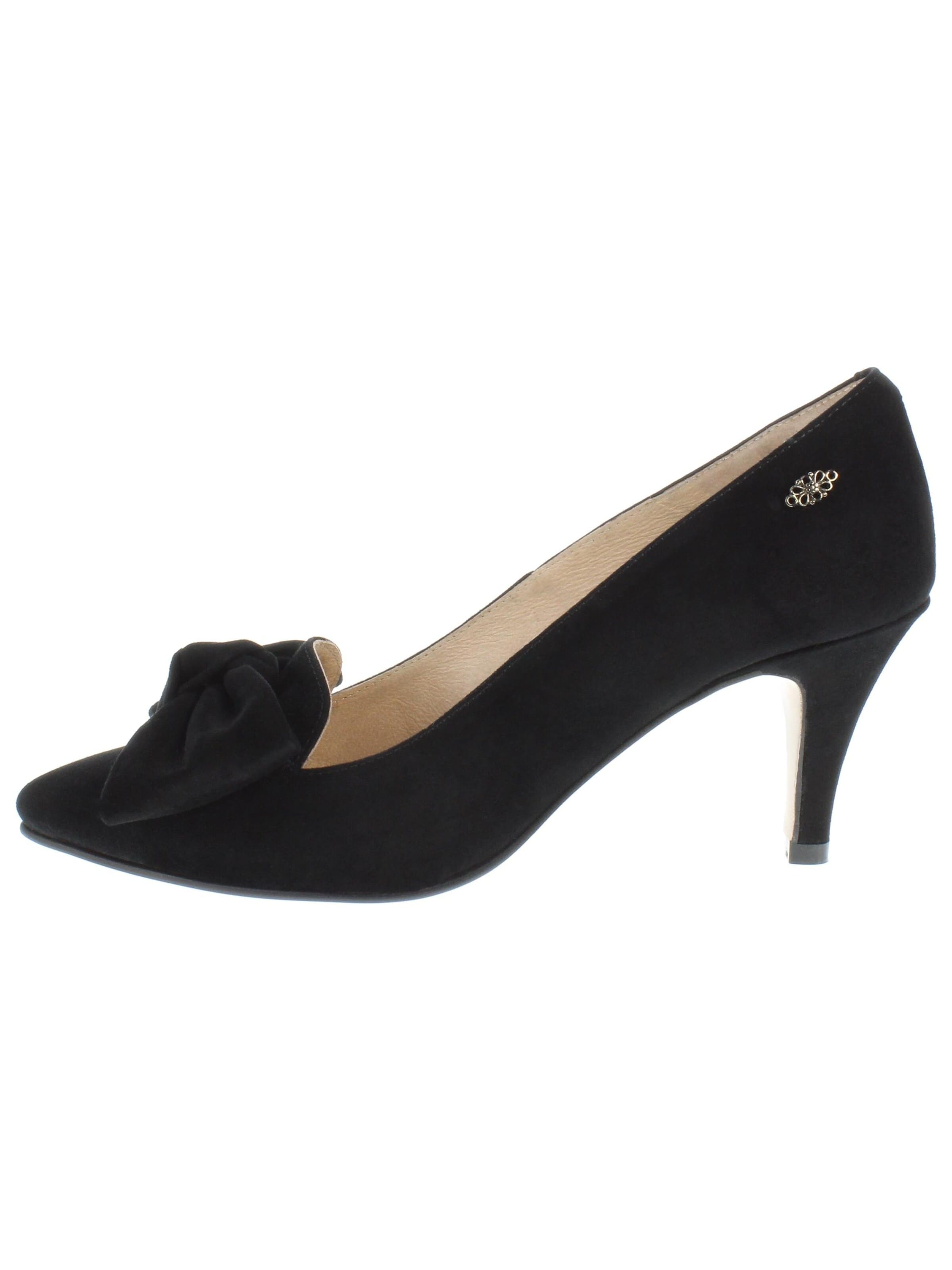 XAVER LUIS Schuhmanufaktur Pumps 'MARA - Spitze Pumps mit großer Schleife'‌‌‌‌‌‌ in Schwarz: Vorderseite