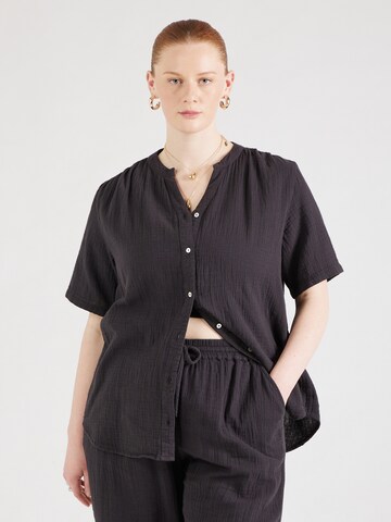 Camicia da donna 'CARThyra' di ONLY Carmakoma in nero: frontale