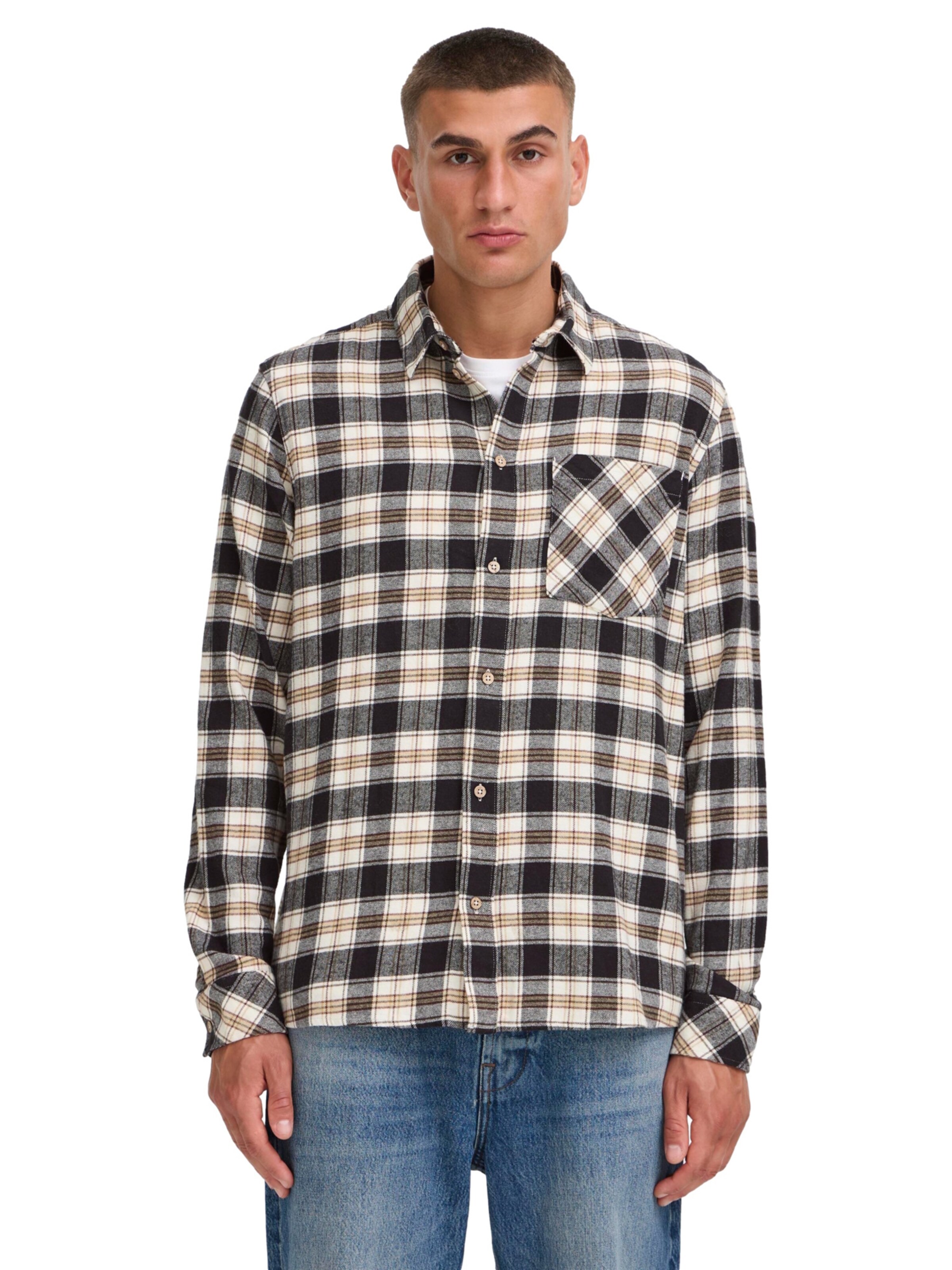 !Solid Regular Fit Hemd 'Steve' in Schwarz: Vorderseite