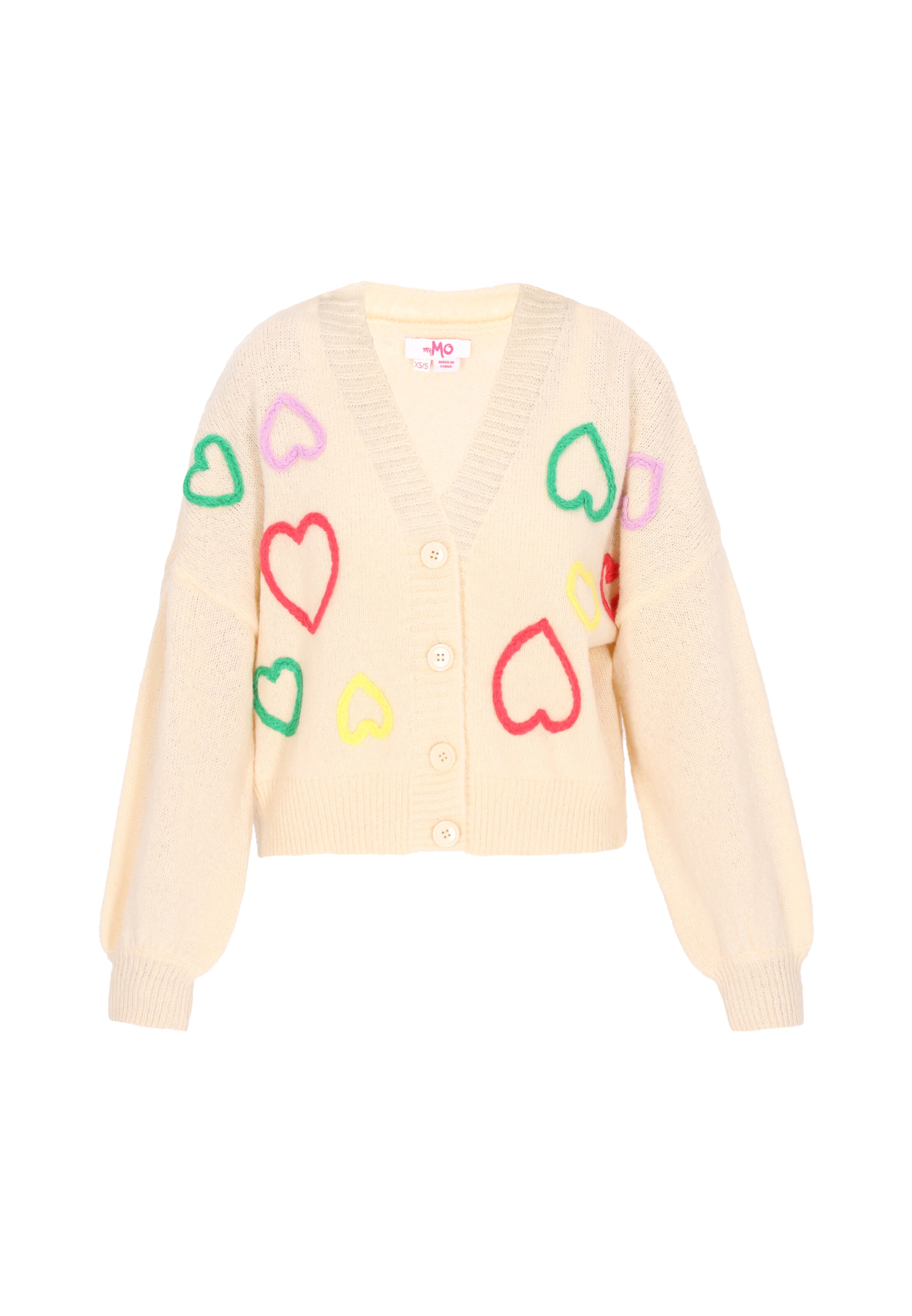 Geacă tricotată MYMO pe galben / verde / lila / roșu / alb murdar, Vizualizare produs