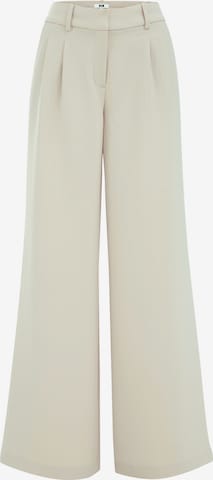 WE FashionWide Leg/ Široke nogavice Hlače s naborima - bež boja: prednji dio