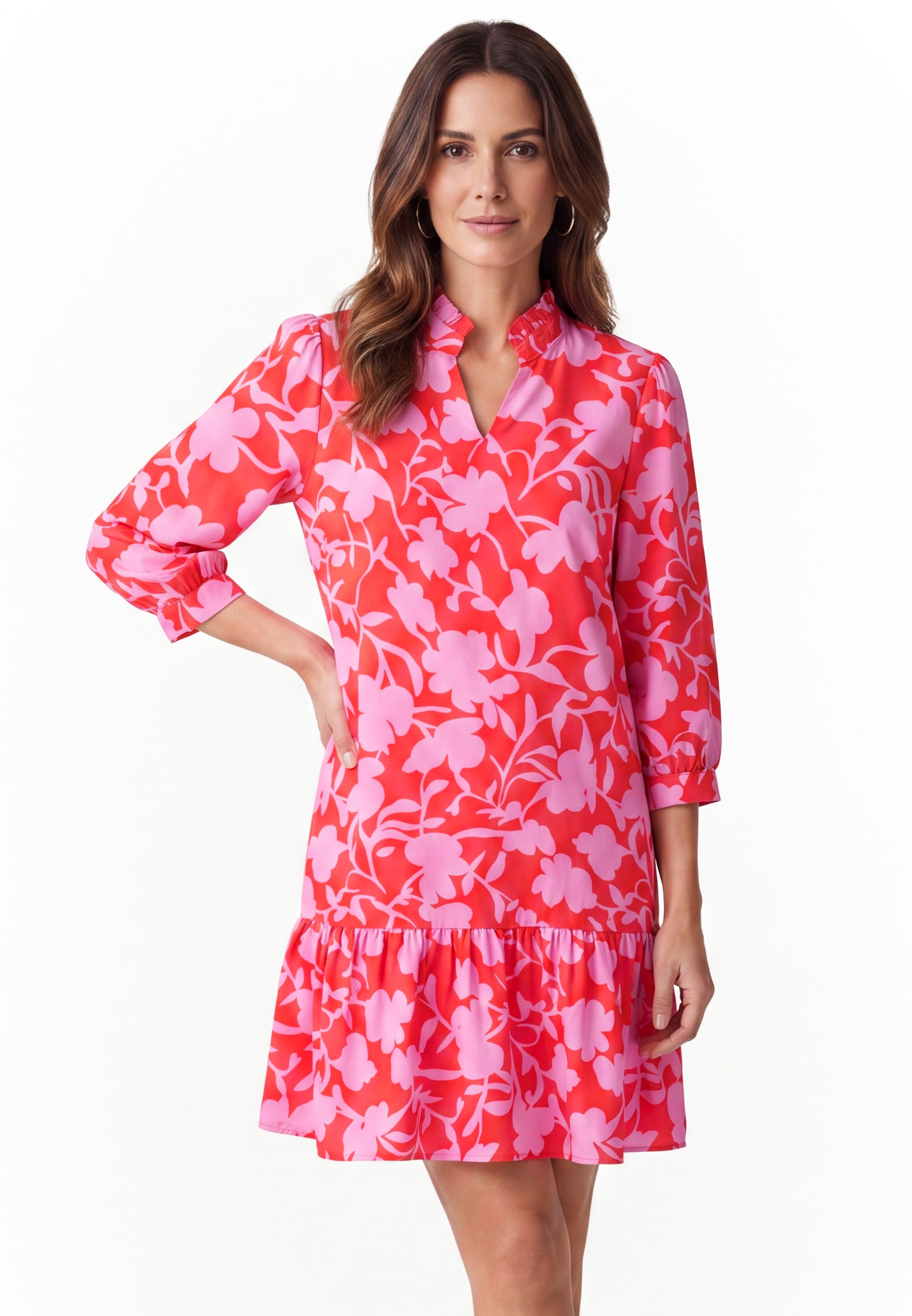 Usha - Vestido en rojo: frente