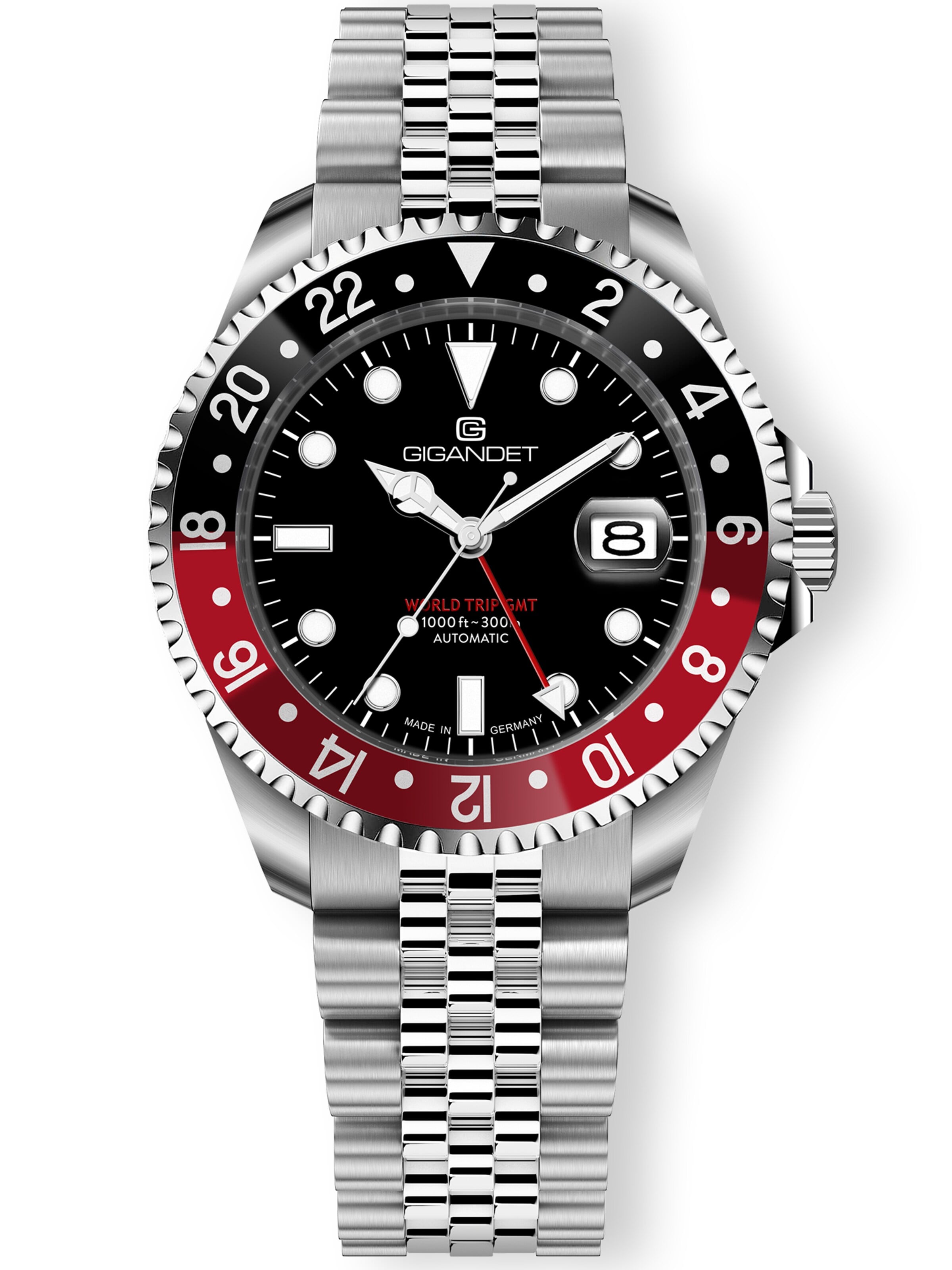 Gigandet - Relógios analógicos 'WORLD TRIP GMT' em preto: frente