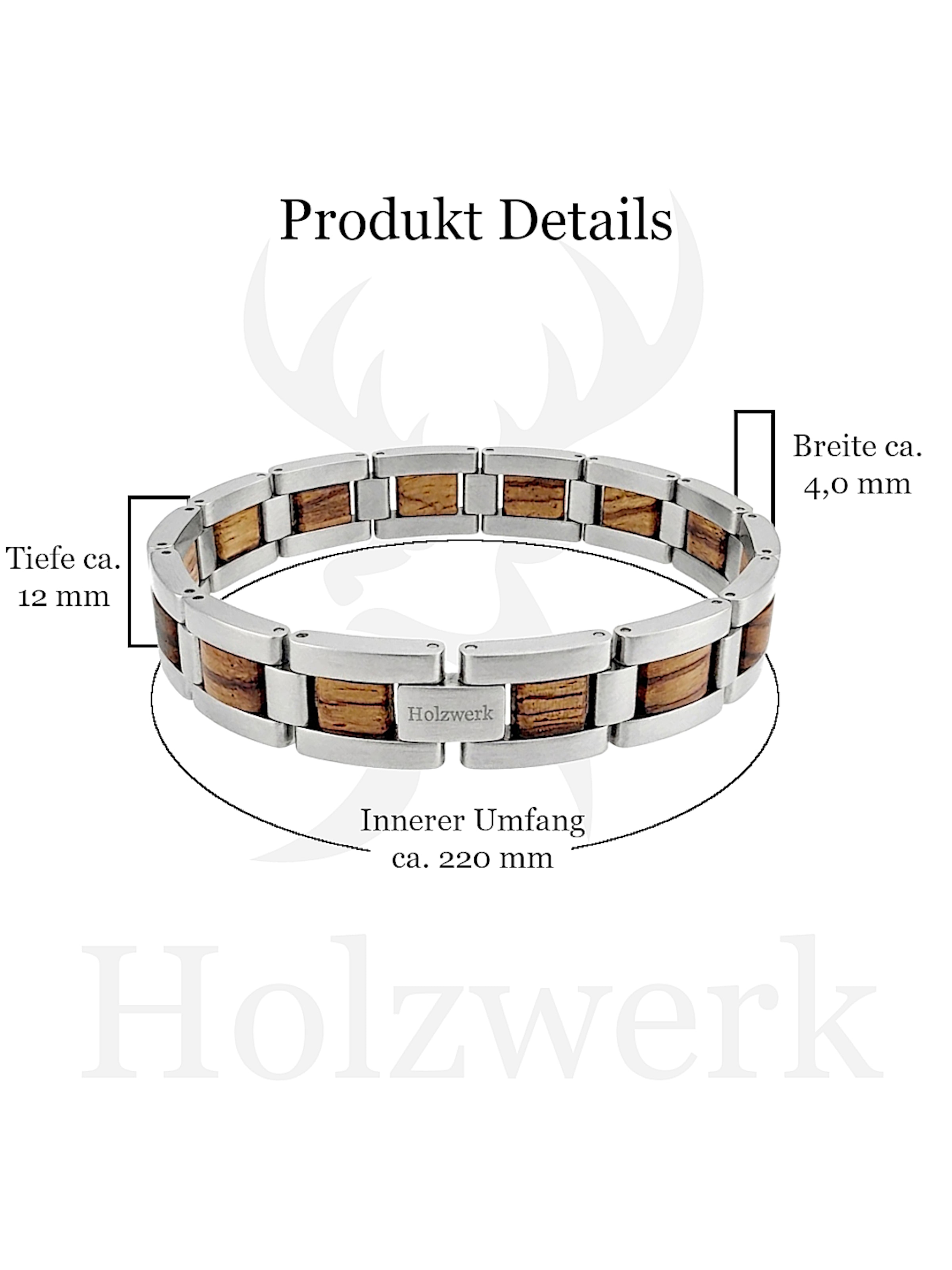 Braccialetto 'IDASEE' di Holzwerk in argento
