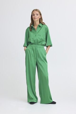 ICHI Wide leg Broek 'ICHNima' in Groen