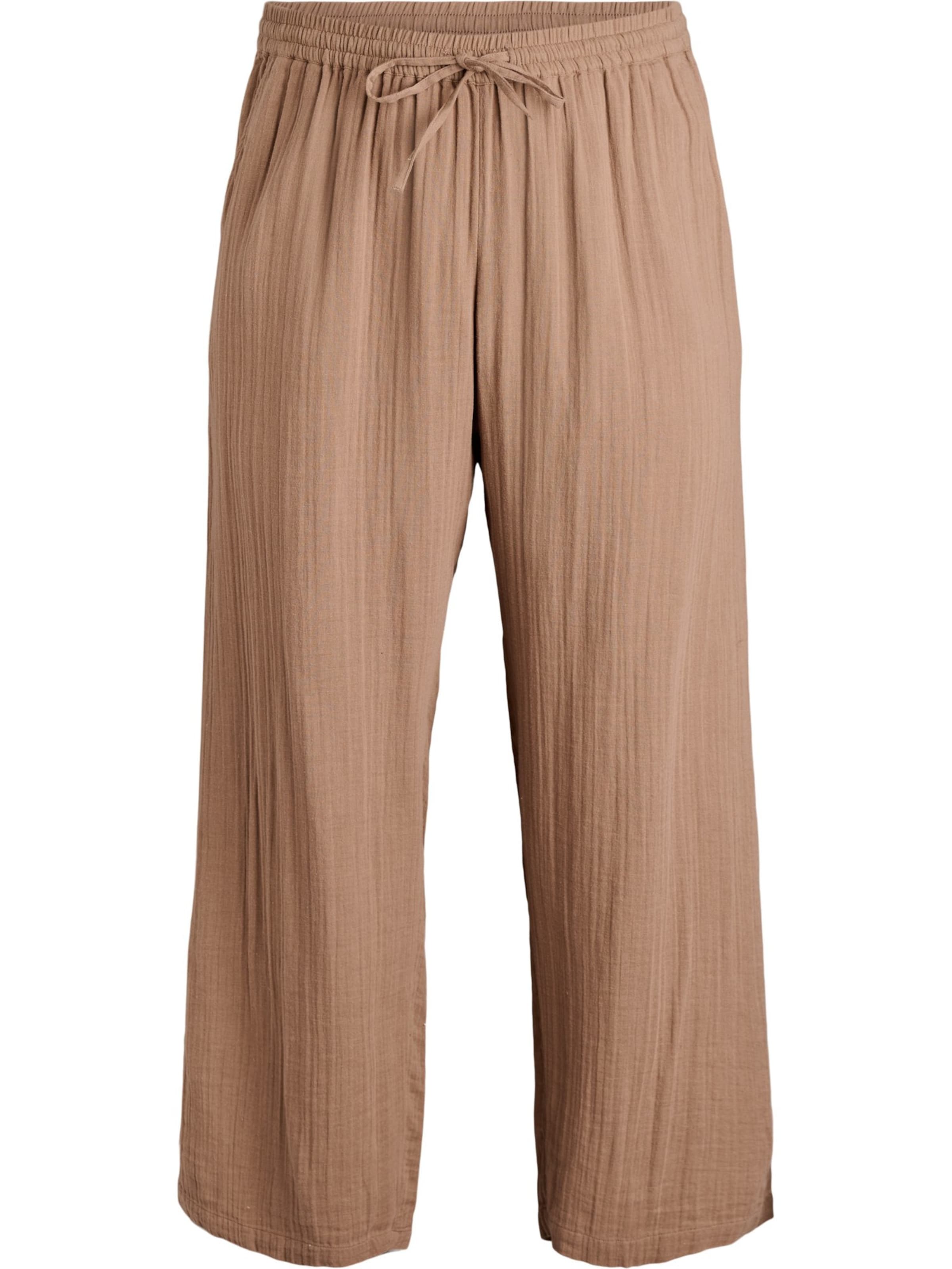 Zizzi Široký strih Nohavice 'Vvivu' - Hnedá: predná strana