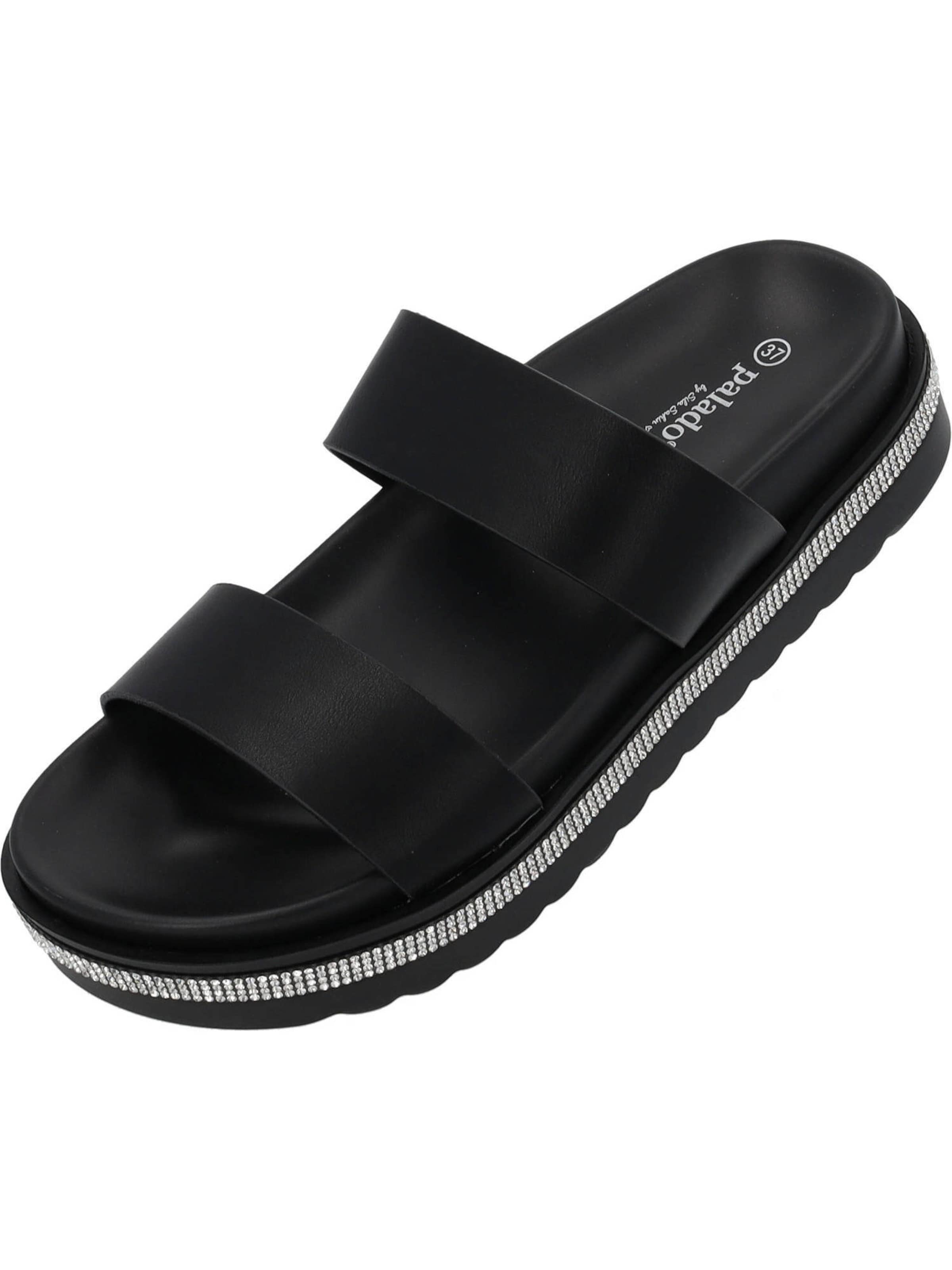 Palado by Sila Sahin Pantolette 'Ulie' in Schwarz: Vorderseite