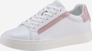 Baskets basses Calvin Klein en blanc : devant