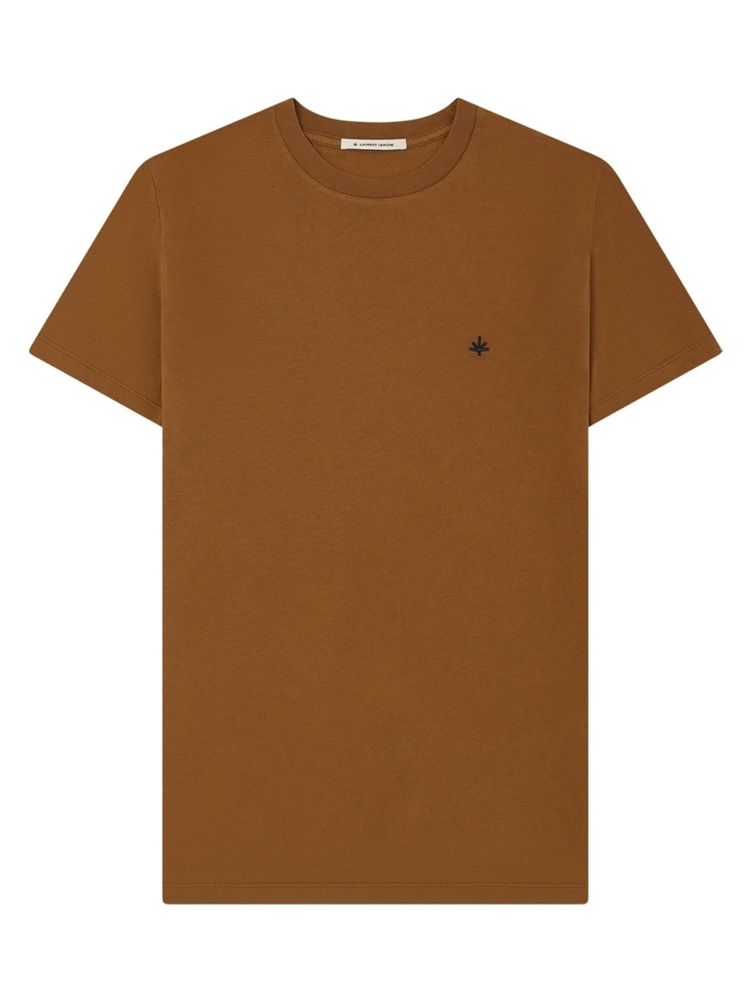 Laurent Vergne Shirt 'Thierry T-Shirt - Cognac' in Brown: front