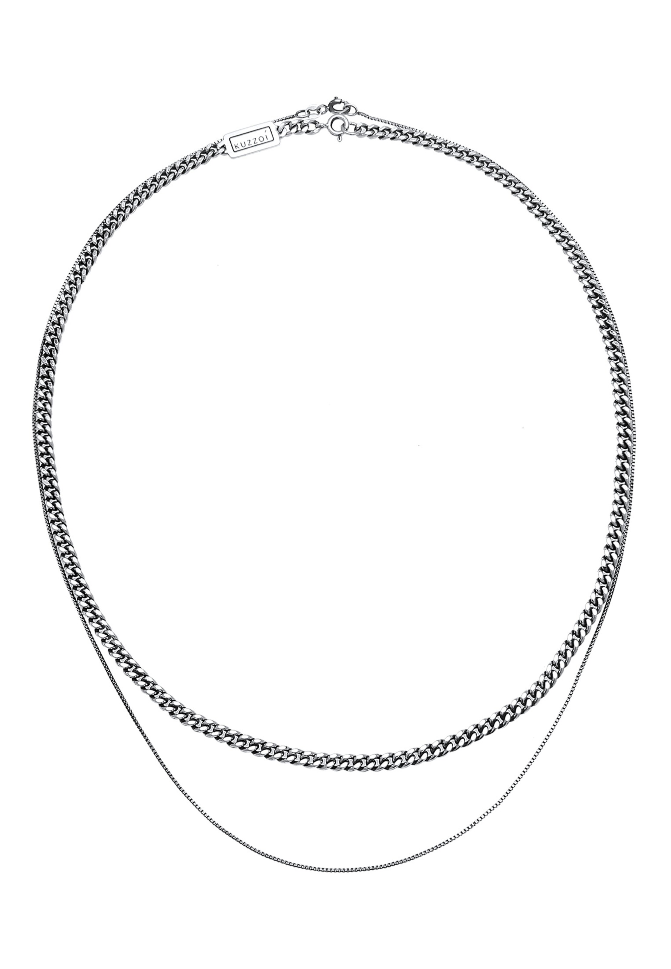 KUZZOI Halskette Basic Kette in Silber: Vorderseite