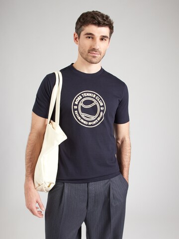 T-Shirt BOSS en bleu : devant