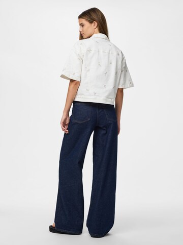 PIECES Bluse 'PCVIOLET' i hvid