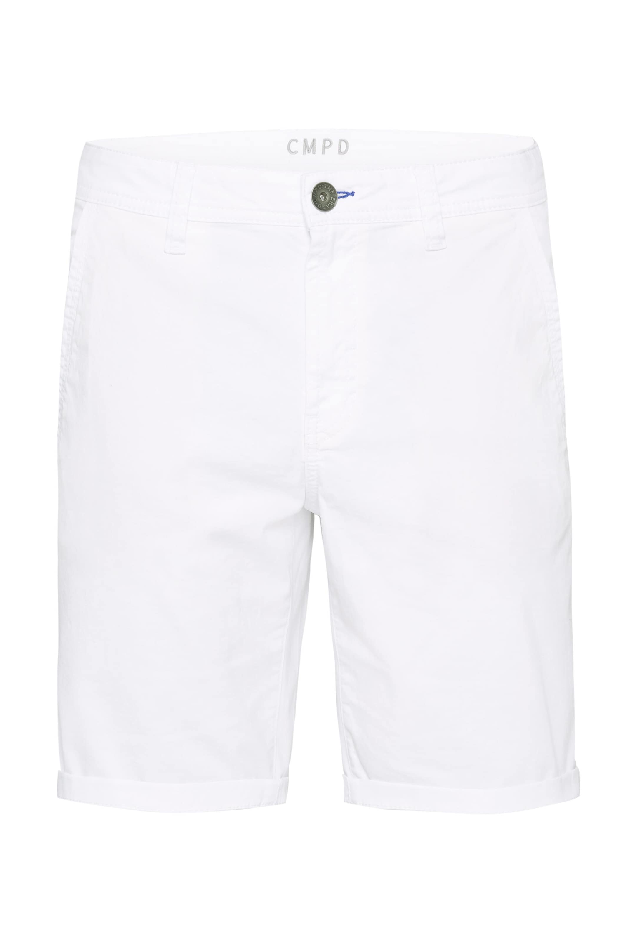 CMPD Regular Chino Pants in White: front
