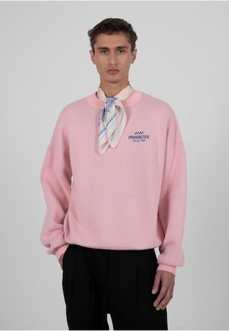 Sweat-shirt 'Vortex' Prohibited en rose : devant