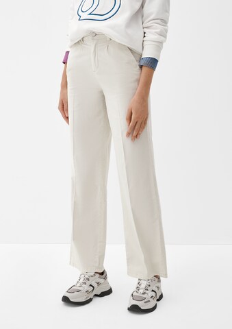 Wide Leg Pantalon à pince s.Oliver en gris : devant