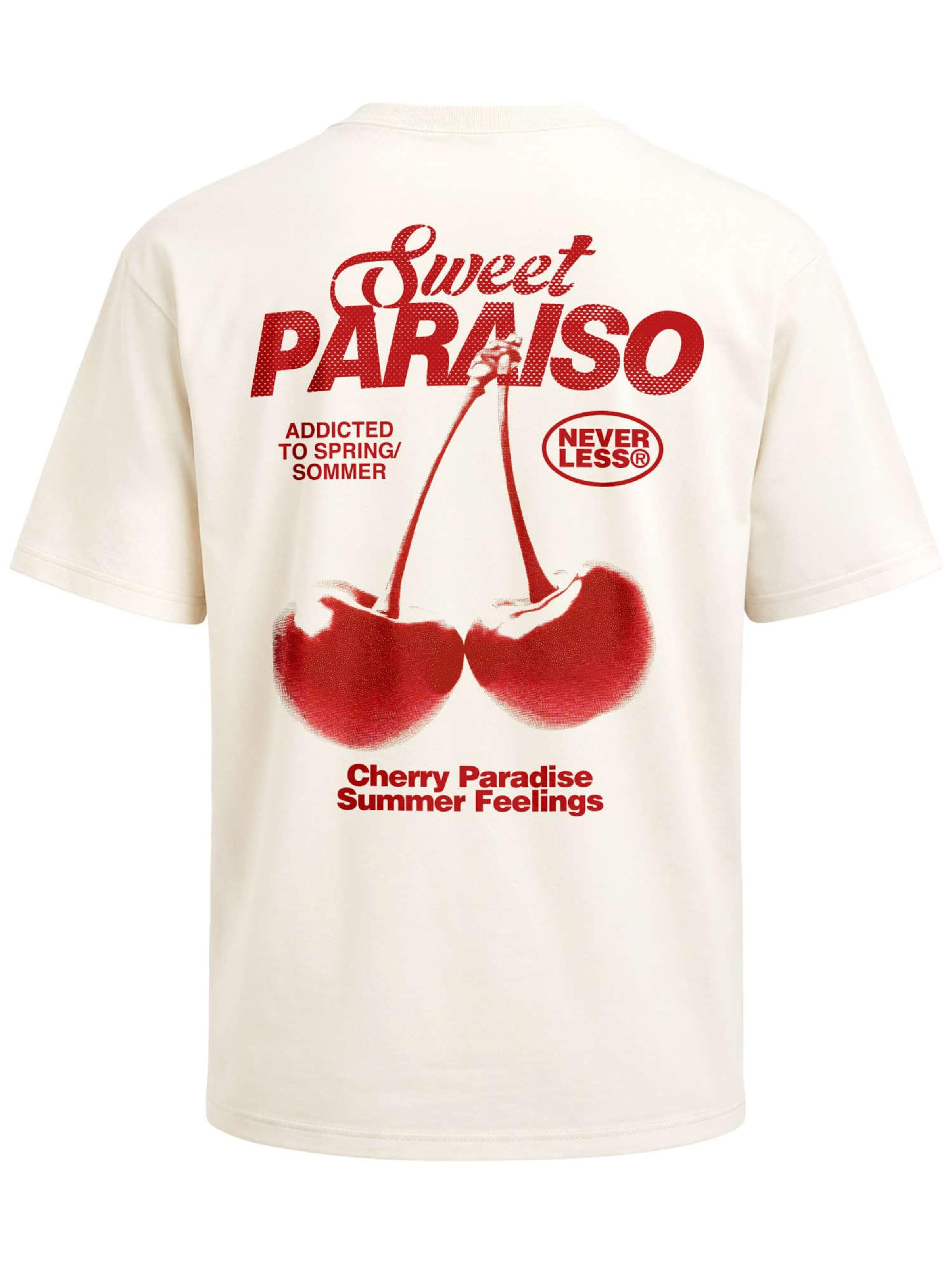 Neverless Shirt 'Sweet Cherry'‌‌‌‌ in Beige: Vorderseite