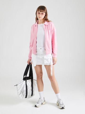 GUESS Athletic Zip-Up Hoodie 'SKYLAR' in Pink
