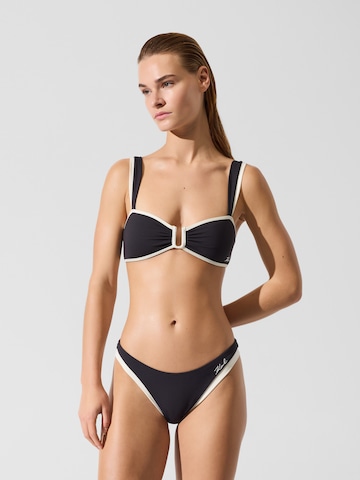 Bandeau Sutien costum de baie 'Signatur' de la Karl Lagerfeld pe negru: față