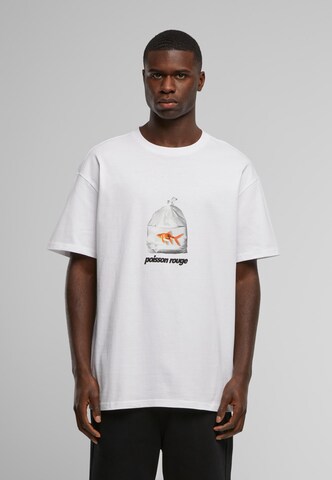 T-Shirt 'Poisson Rouge' MT Upscale en blanc : devant