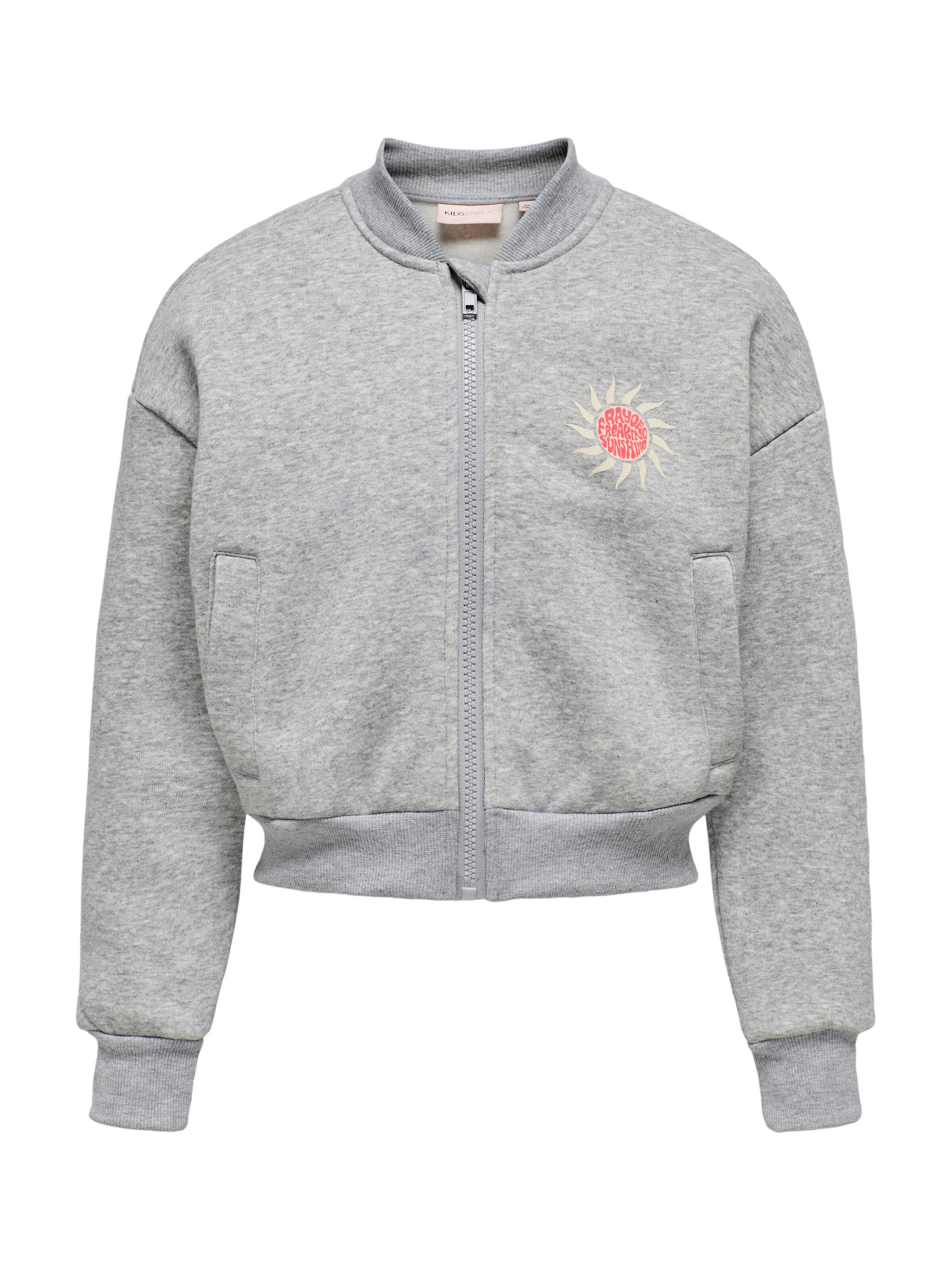 Veste de survêtement 'Lovely' ONLY GIRLS en gris : devant