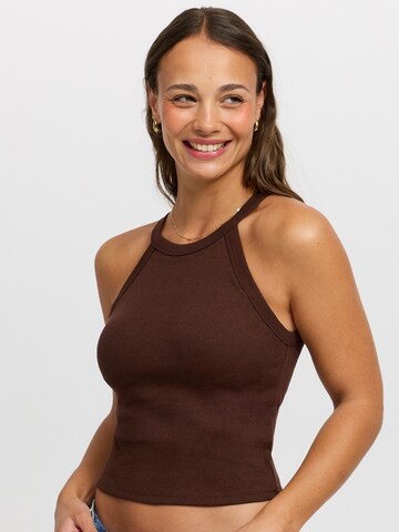 cfab (formerly creamy fabrics) Top 'Neck Holder Bra Top'‌‌‌‌‌‌‌‌‌ in Braun: Vorderseite