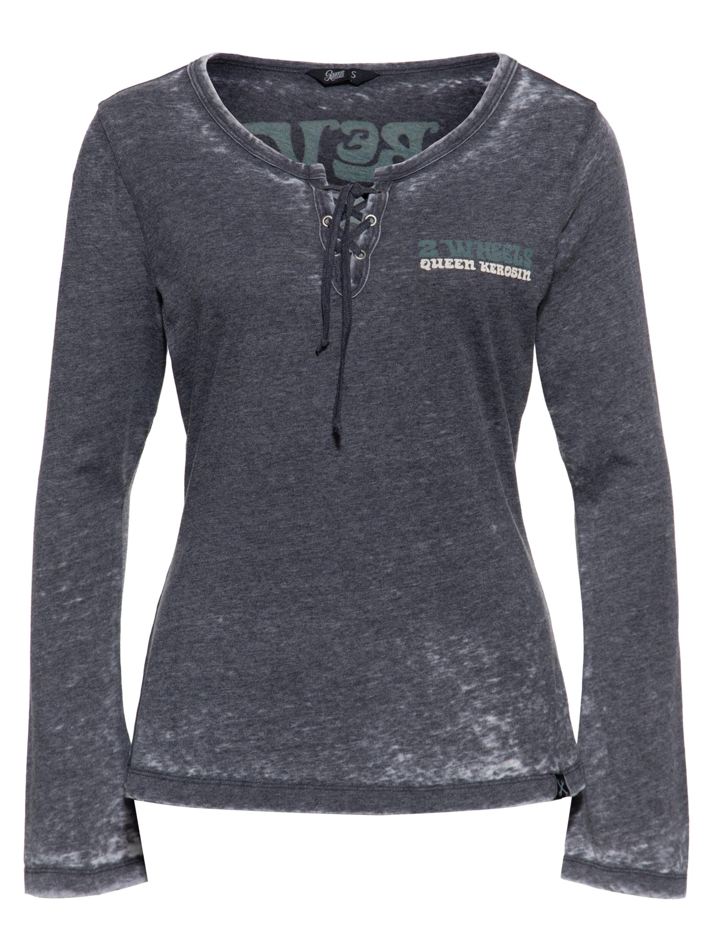 Queen Kerosin Shirt 'Forever 2 Wheels' in Grey: front