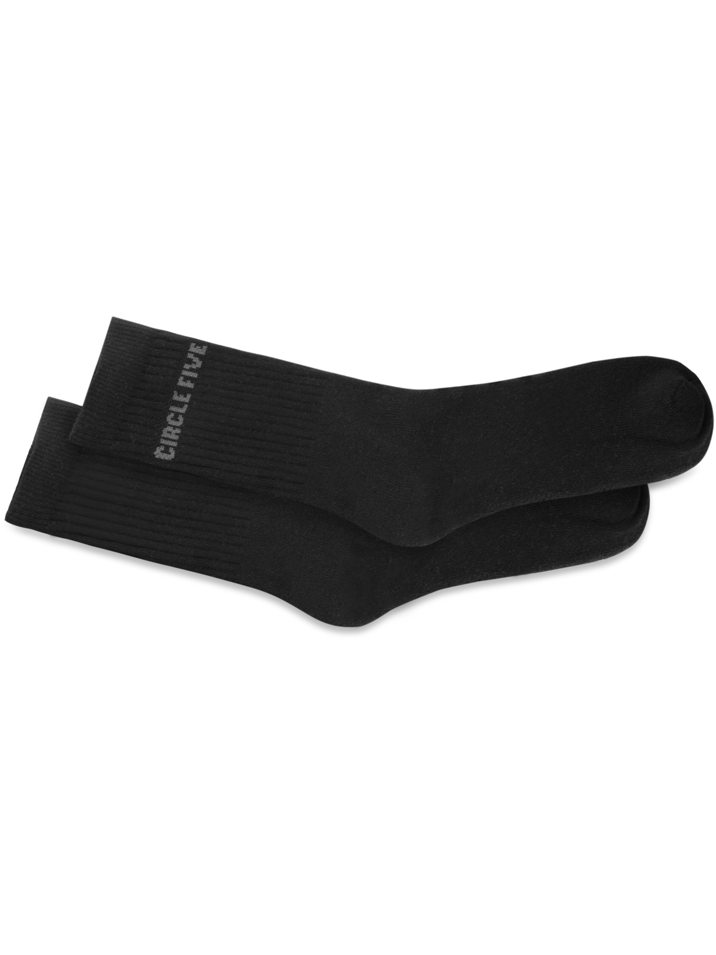 Circle Five Athletic Socks in Black