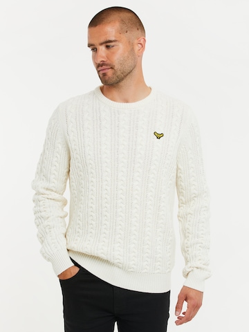 Threadbare Пуловер 'Ely' в бяло: отпред