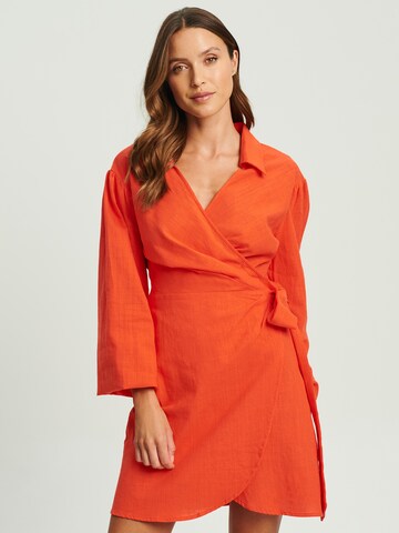 Robe-chemise 'FELIX' Calli en orange : devant