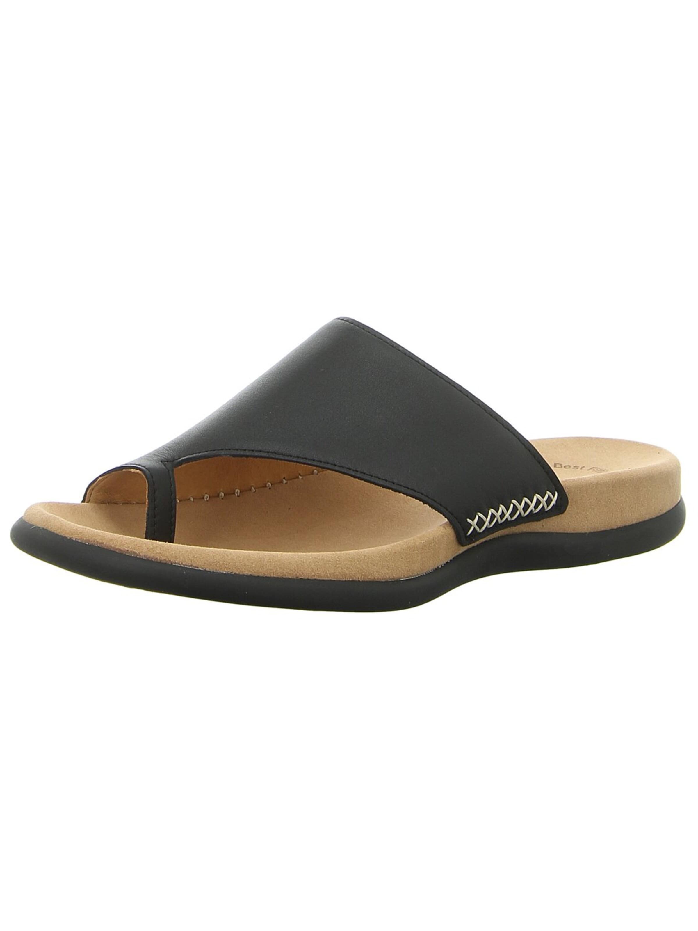 Mule 'Zehentrenner Damen 03.700.27 Echtleder in schwarz' GABOR en noir : devant