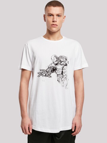 Maglietta 'Marvel Avengers Iron Man Mono Line' di F4NT4STIC in bianco: frontale