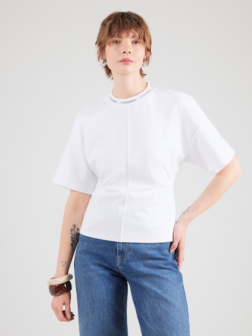 balta Calvin Klein Jeans Marškinėliai: priekis