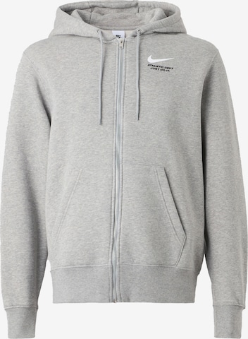 Nike Sportswear Tepláková bunda 'CLUB' - Sivá: predná strana