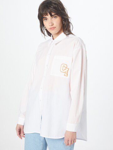 comma casual identity Blouse in Wit: voorkant