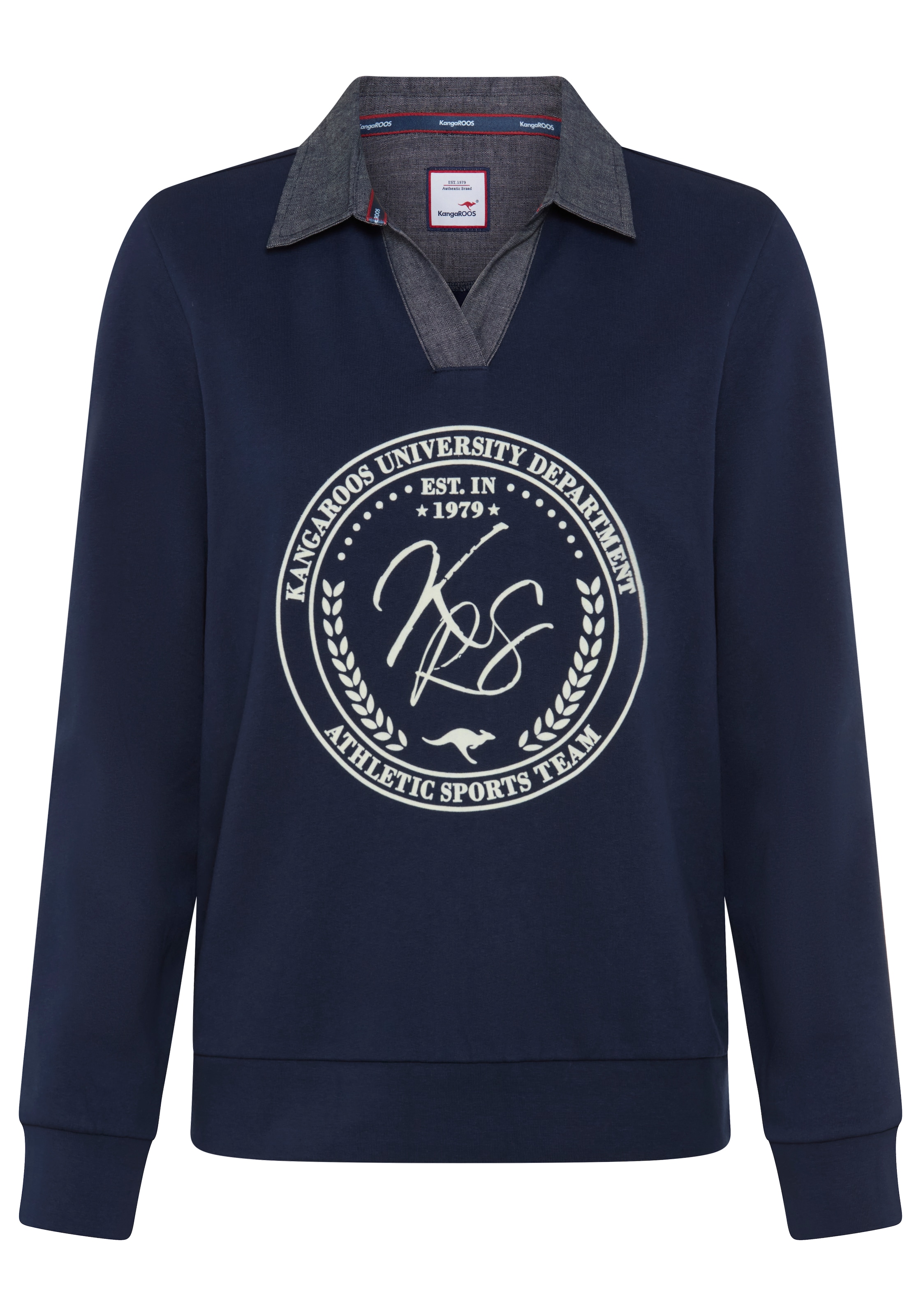 KangaROOS Sweatshirt in XS in marine blue / Off white, Item view